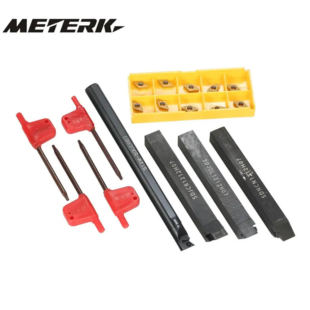 4pcs DCMT / CCMT Carbide Inserts 12mm Boring Bar Lathe Turning Tool Holder T8 Wrenches Grooving Cutter Plates Lathe Turning Tool
4pcs DCMT / CCMT Carbide Inserts 12mm Boring Bar Lathe Turning Tool Holder T8 Wrenches Grooving Cutter Plates Lathe Turning Tool