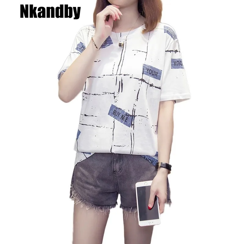 Nkandby Plus size Pattern Women Tops and Tshirt 2019 Summer Cotton Half sleeve Ladies T-shirt O neck White femininas T shirts
Nkandby Plus size Pattern Women Tops and Tshirt 2019 Summer Cotton Half sleeve Ladies T-shirt O neck White femininas T shirts