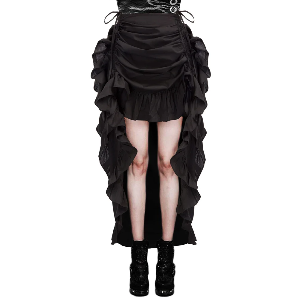 Fashion Retro Women Skirt Gothic Personality Costume High-low Skirt Party Wedding Ruffles Decor Adjustable Length Women Skirts
Fashion Retro Women Skirt Gothic Personality Costume High-low Skirt Party Wedding Ruffles Decor Adjustable Length Women Skirts