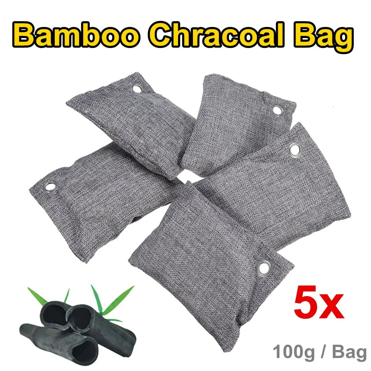 

5 Bag/Set Air Purifier Bag Car Home Bamboo Charcoal Dehumidifier Odor Remover Air Purifying Bag Natural Air Freshener Bags 500g