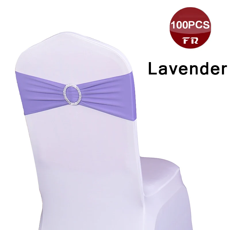 

Shipping Free 100PC Chair Sash Bands Spandex 15X35cm Purple Stretch Lycra Chair Cover Sashes Bows with Diamond Ring for Weddings