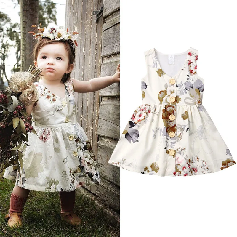 Lovely Kids Baby Girls Summer Princess Dress Flowers Sleeveless V-Neck Party Dresses Floral Button Sundress Beach Clothes 6M-5Y
Lovely Kids Baby Girls Summer Princess Dress Flowers Sleeveless V-Neck Party Dresses Floral Button Sundress Beach Clothes 6M-5Y