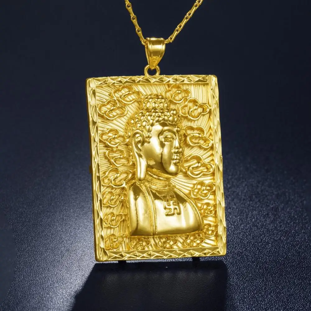 Keep Color Vietnam Alluvial Gold Necklace Good Lucky Square Buddha Brand Necklace for Men
Keep Color Vietnam Alluvial Gold Necklace Good Lucky Square Buddha Brand Necklace for Men