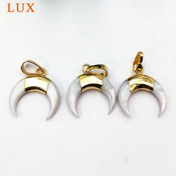 Nature white shell Crescent Moon shape pendant nature mother of pearl double horn pendants gold color plated Necklace Pendant
Nature white shell Crescent Moon shape pendant nature mother of pearl double horn pendants gold color plated Necklace Pendant