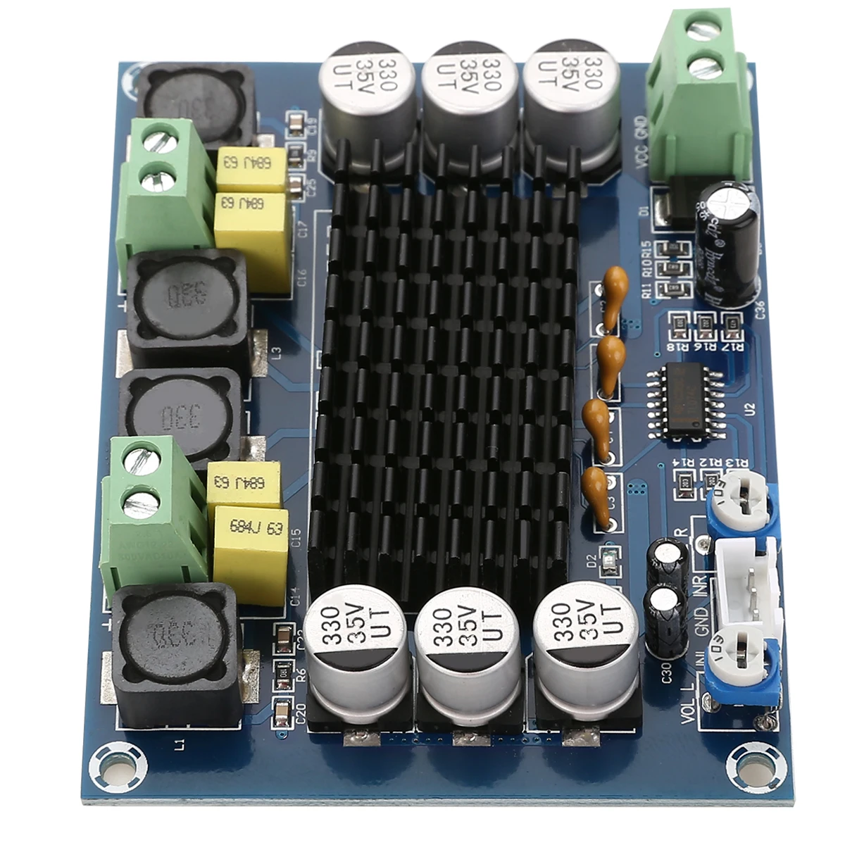 TPA3116 D2 120W+120W Dual Channel Stereo High Power Digital Audio Power Amplifier Board For Speakers Stereo
TPA3116 D2 120W+120W Dual Channel Stereo High Power Digital Audio Power Amplifier Board For Speakers Stereo