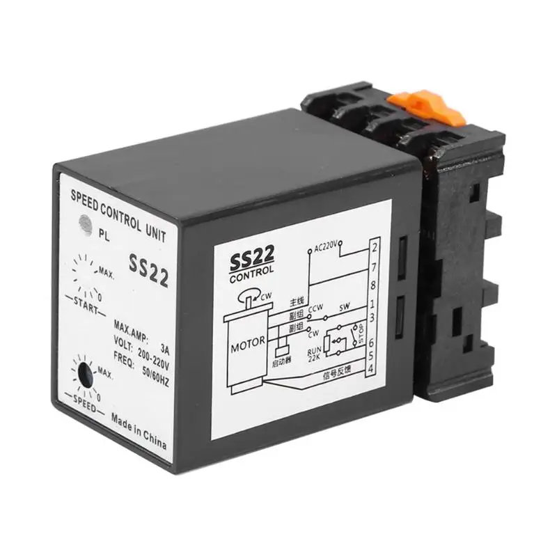 SS22 Separate Motor Speed Control Unit AC 200-220V 400W 3A Speed Adjusting Device Controller
SS22 Separate Motor Speed Control Unit AC 200-220V 400W 3A Speed Adjusting Device Controller