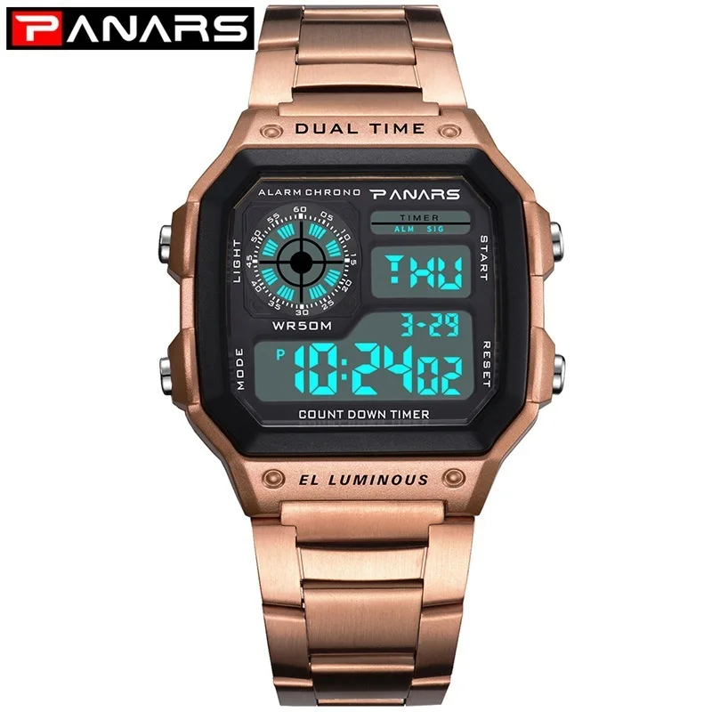 Часы Panars мужские спортивные цифровые водонепроницаемые наручные с хронографом