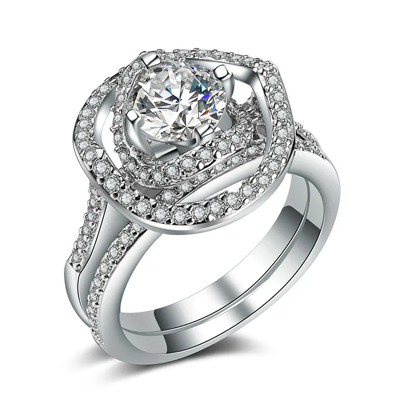 Huitan 2PC Engagement Ring Set with Round Brilliant Cubic Zirconia Luxury Jewelry Eternity Wedding Rings for Women& Girlfriend
Huitan 2PC Engagement Ring Set with Round Brilliant Cubic Zirconia Luxury Jewelry Eternity Wedding Rings for Women& Girlfriend