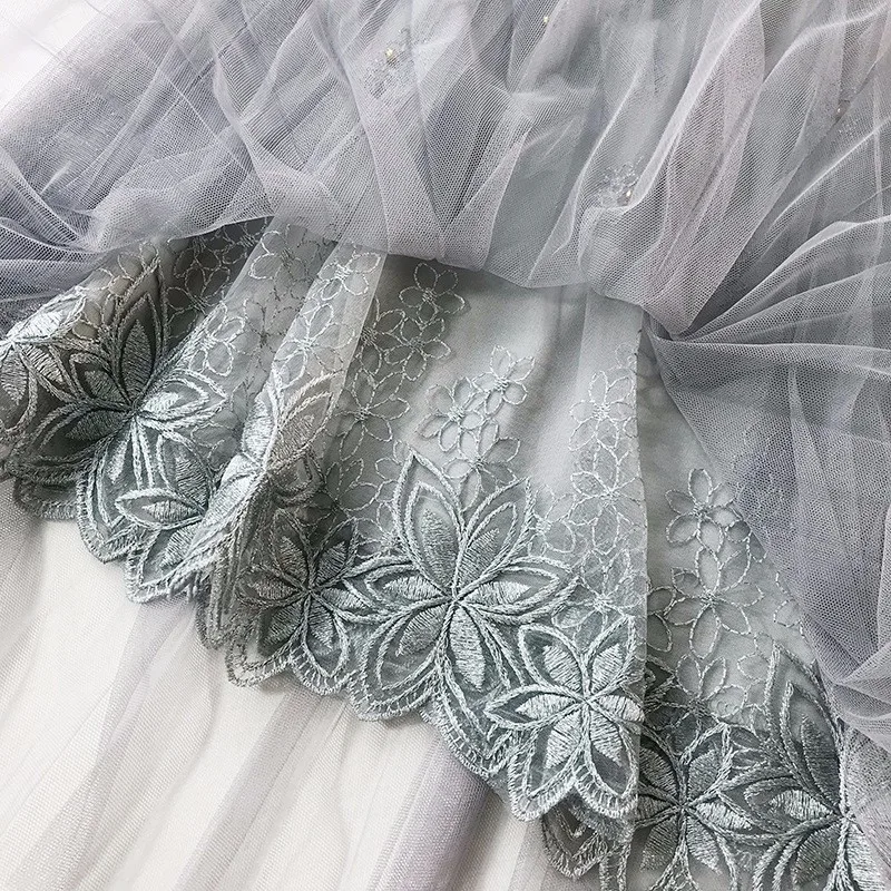 Embroidery floral mesh pleated skirt women high waist beading long 4colors summer 2019 new arrivals
Embroidery floral mesh pleated skirt women high waist beading long 4colors summer 2019 new arrivals