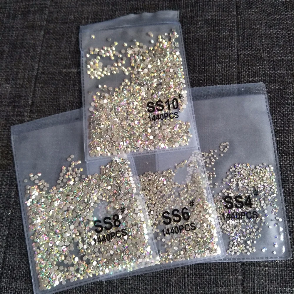 Crystal AB Rhinestones for Nails Design Stras Nail Art Decorations Glass Rhinestones Manicure 1.3-6mm 1440pcs
Crystal AB Rhinestones for Nails Design Stras Nail Art Decorations Glass Rhinestones Manicure 1.3-6mm 1440pcs