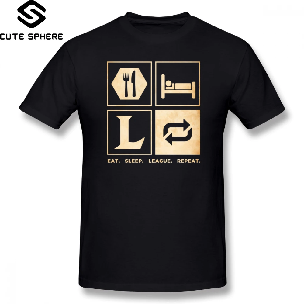 

Fnatic T Shirt Eat Sleep League Repeat T-Shirt 100 Cotton Male Tee Shirt Print Casual Short-Sleeve Plus size Awesome Tshirt