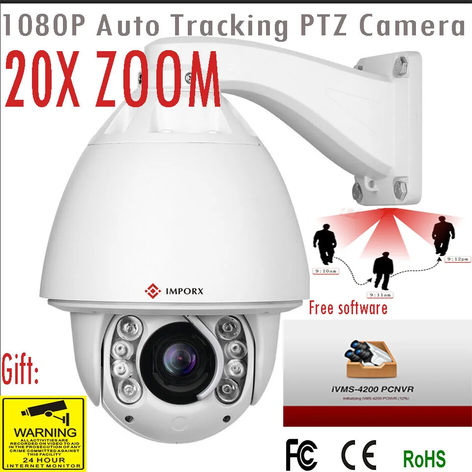 IMPORX 1080P HD Dome Camera Optical Zoom IP Camera Surveillance Outdoor Camera 20X ZOOM H.265 P2P Auto Tracking Security CCTV
IMPORX 1080P HD Dome Camera Optical Zoom IP Camera Surveillance Outdoor Camera 20X ZOOM H.265 P2P Auto Tracking Security CCTV