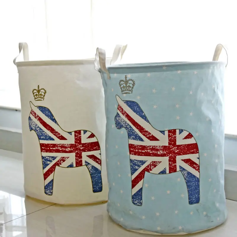 

toy storage basket laundry bag basket organizer England British flag Fold box for dirty clothes Barrel Sundries wasmand
