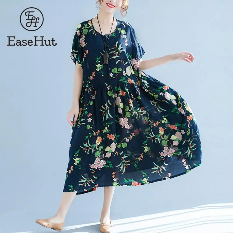 EaseHut Women Summer Dress Colorful Floral Printed Side Pockets Short Sleeve Midi Gown Oversize Loose Casual Sundress Boho 2019
EaseHut Women Summer Dress Colorful Floral Printed Side Pockets Short Sleeve Midi Gown Oversize Loose Casual Sundress Boho 2019
