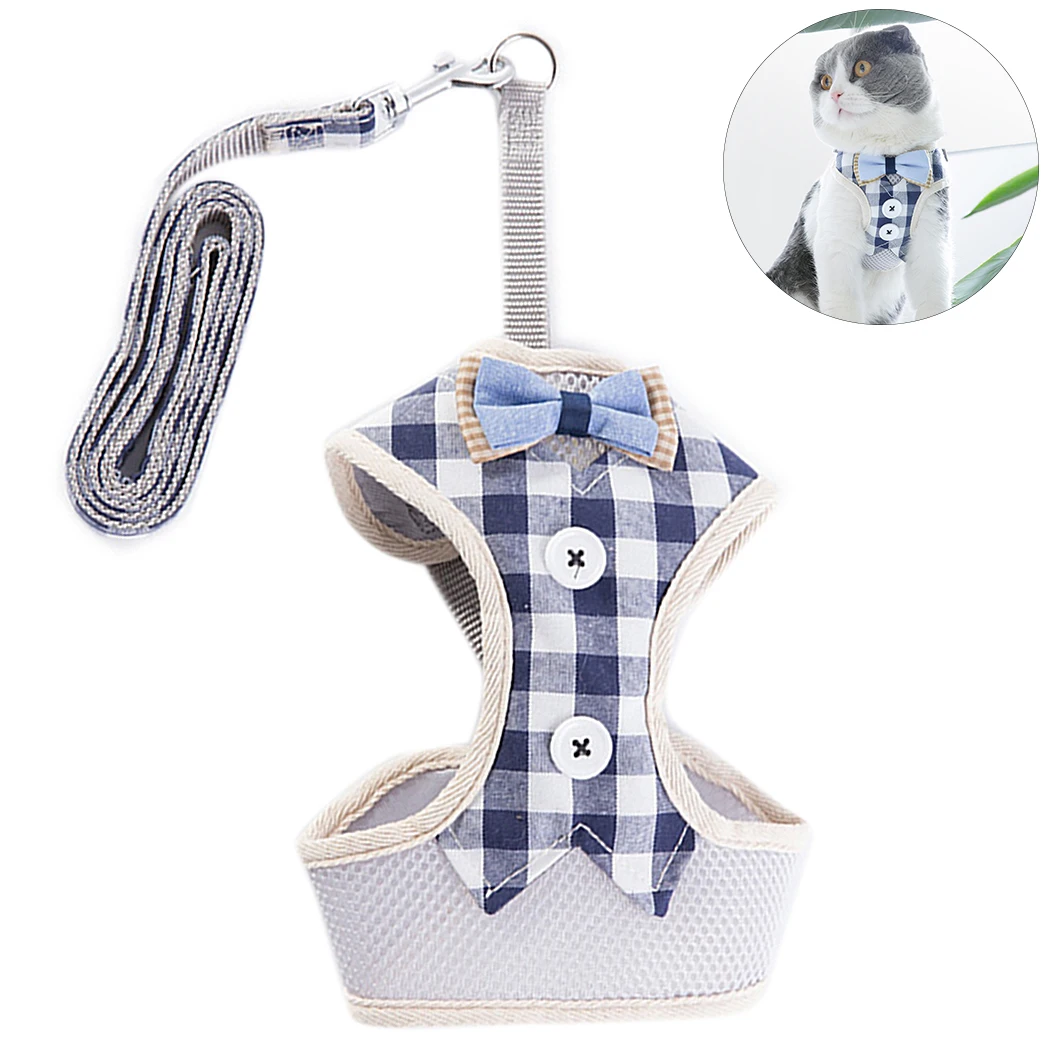 Dog Harness and Leash Set Pet Cat Vest Harness With Bowknot Mesh Padded For Puppy Adjustable Breathable Checked Pet Harness
Dog Harness and Leash Set Pet Cat Vest Harness With Bowknot Mesh Padded For Puppy Adjustable Breathable Checked Pet Harness