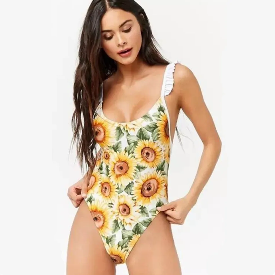 Summer Women One-Piece Swimsuit Sexy Bikini Set Wire Free Sunflower Floral Print Padded Swimwear Swimming Suits Bathing Suit
Summer Women One-Piece Swimsuit Sexy Bikini Set Wire Free Sunflower Floral Print Padded Swimwear Swimming Suits Bathing Suit