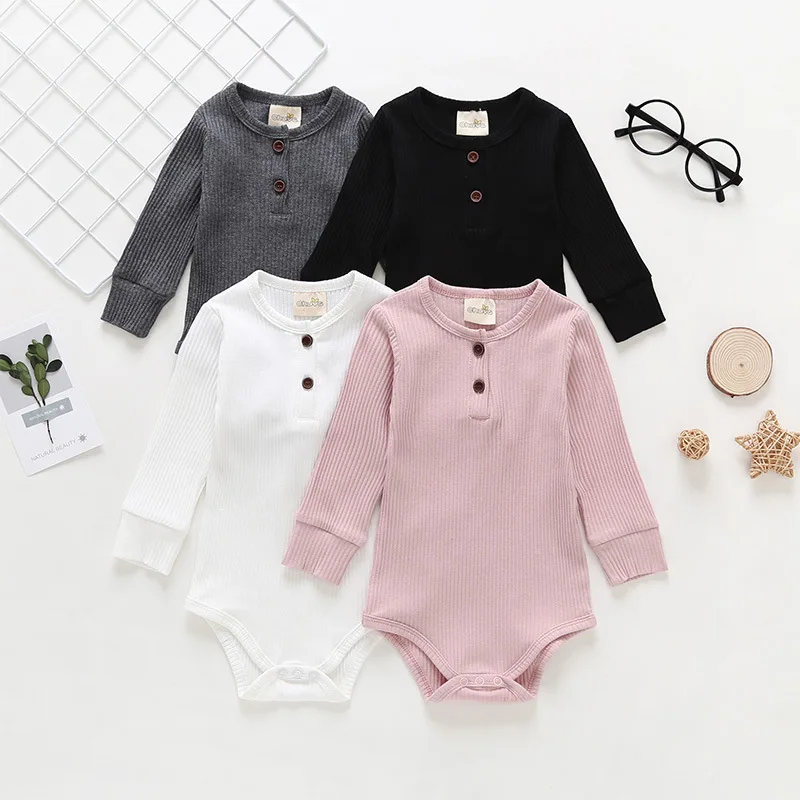 2019 New Spring Newborn Baby Clothes Baby Boys Girls Bodysuit Long Sleeve Romper Solid Color Ribbed Rompers 0-18M
2019 New Spring Newborn Baby Clothes Baby Boys Girls Bodysuit Long Sleeve Romper Solid Color Ribbed Rompers 0-18M