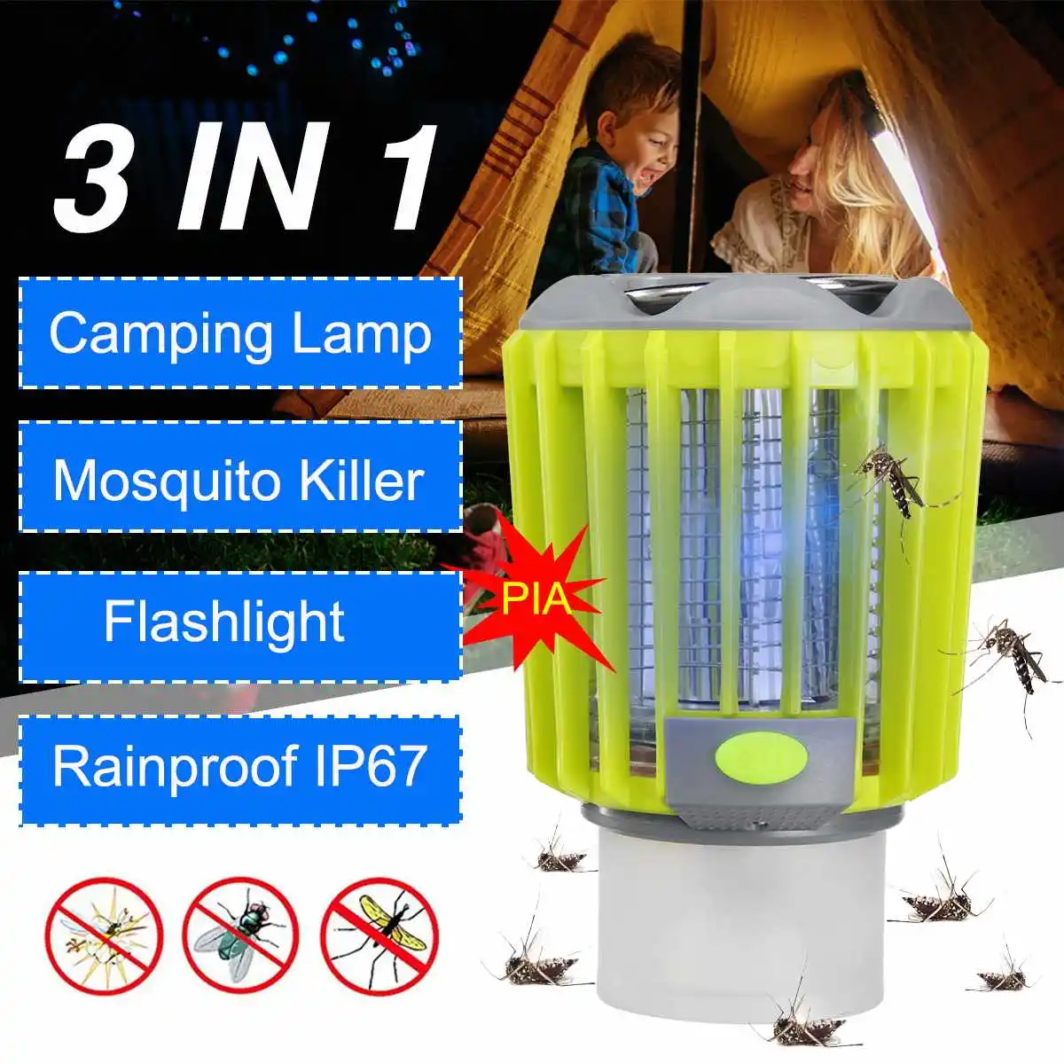 3in1 UV Mosquito Insect Killer Lamp Flashlight Camping Night Light Electronic Insect Killer Bug Zapper Waterproof Rechargeable
3in1 UV Mosquito Insect Killer Lamp Flashlight Camping Night Light Electronic Insect Killer Bug Zapper Waterproof Rechargeable