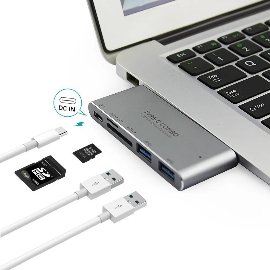Wireless Type C Multi Usb 3.0 Hub 5 Port Combo Usb-c 3.1 Hab Splitter With TF/SD Slot Card Reader PC Accessories For Macbook Pro
Wireless Type C Multi Usb 3.0 Hub 5 Port Combo Usb-c 3.1 Hab Splitter With TF/SD Slot Card Reader PC Accessories For Macbook Pro