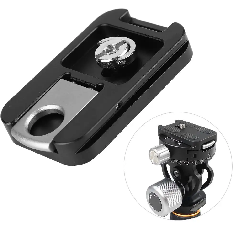 Aluminum Alloy QR-60 Quick Release Plate 1/4" Screw Mount with Strap Buckle for Arca-Swiss Ball Head Tripods
Aluminum Alloy QR-60 Quick Release Plate 1/4" Screw Mount with Strap Buckle for Arca-Swiss Ball Head Tripods
