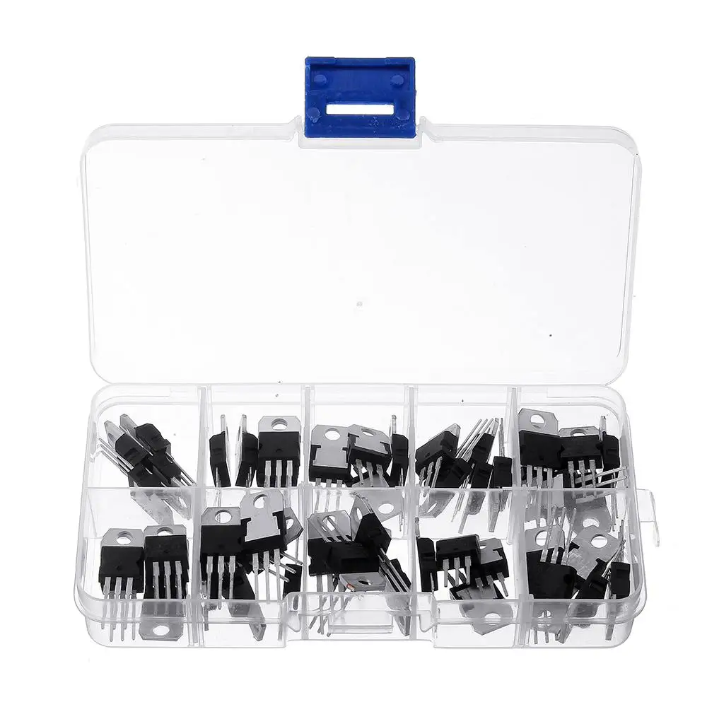 50Pcs 10 values 5 Each LM317T L7805 L7806 L7808 L7809 L7810 L7812 L7815 L7818 L7824 Transistor Assortment Kit
50Pcs 10 values 5 Each LM317T L7805 L7806 L7808 L7809 L7810 L7812 L7815 L7818 L7824 Transistor Assortment Kit