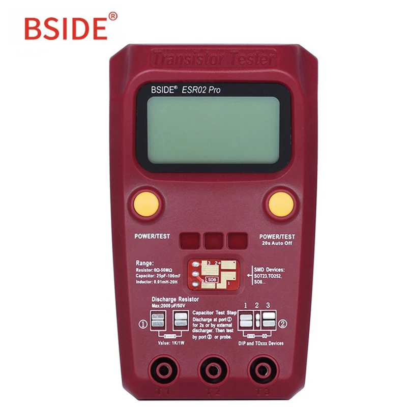 

BSIDE ESR02 PRO Digital Transistor SMD Components Tester Diode Triode Capacitance Inductance Multimeter ESR Meter