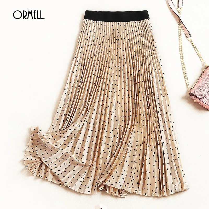 ORMELL Point Printed Pleated Midi Skirt Women Fashion Casual Solid Female 2019 Spring Summer Slim Elastic High Waist Skirts
ORMELL Point Printed Pleated Midi Skirt Women Fashion Casual Solid Female 2019 Spring Summer Slim Elastic High Waist Skirts