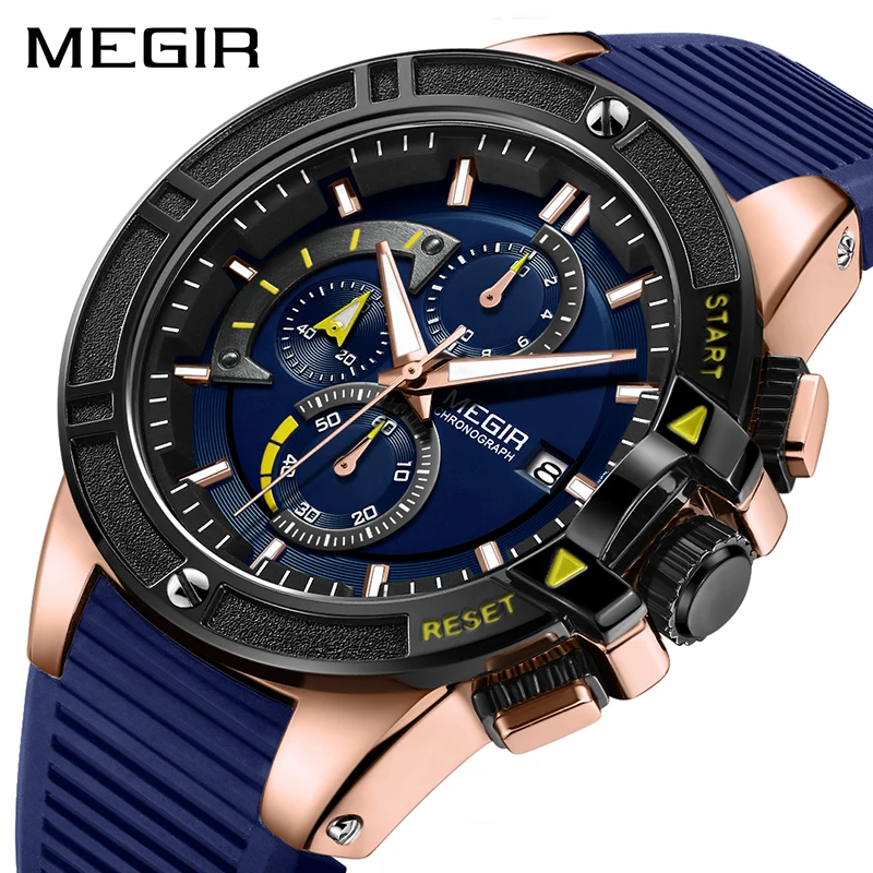 

MEGIR Watch Men Relogio Masculino Silicone Chronograph Quartz Men Watches Luxury Brand Clock Hour Relogio Militar Reloj Hombre