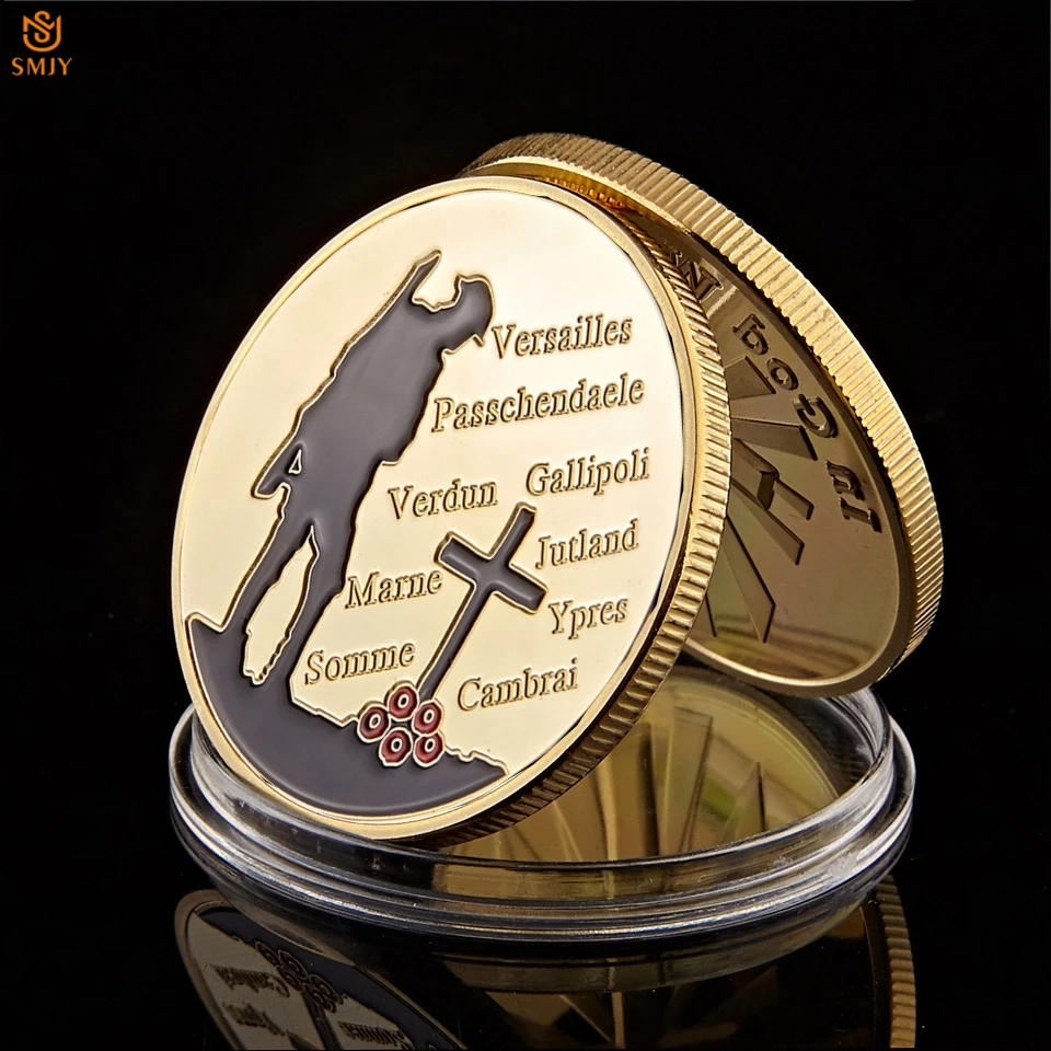 WW I 100th Anniversary Of The Great Historical War Gold Souvenir Coin WW1 Military Challenge Token Hydraulic Badge Craft Gifts
WW I 100th Anniversary Of The Great Historical War Gold Souvenir Coin WW1 Military Challenge Token Hydraulic Badge Craft Gifts