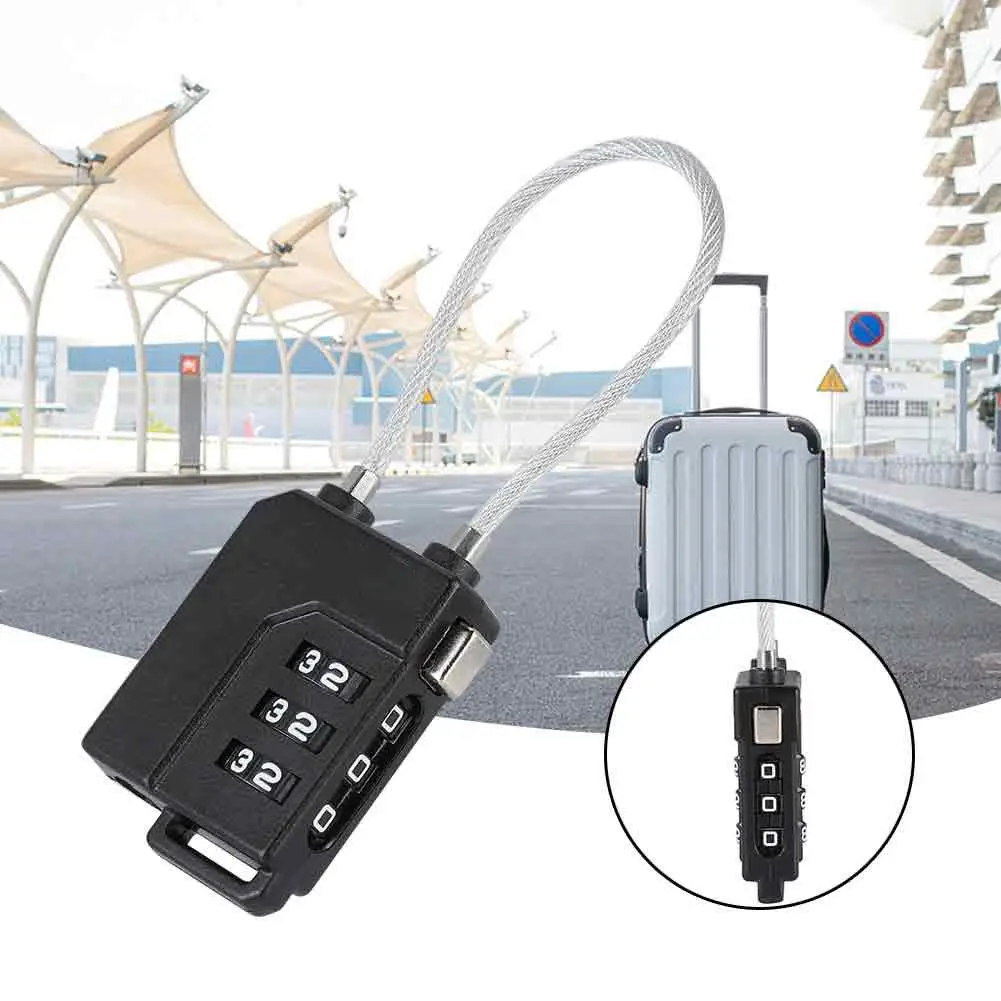 3-Digit Password TSA Steel Wire Lock Customs Code Lock for Travel Suitcase Luggage
3-Digit Password TSA Steel Wire Lock Customs Code Lock for Travel Suitcase Luggage