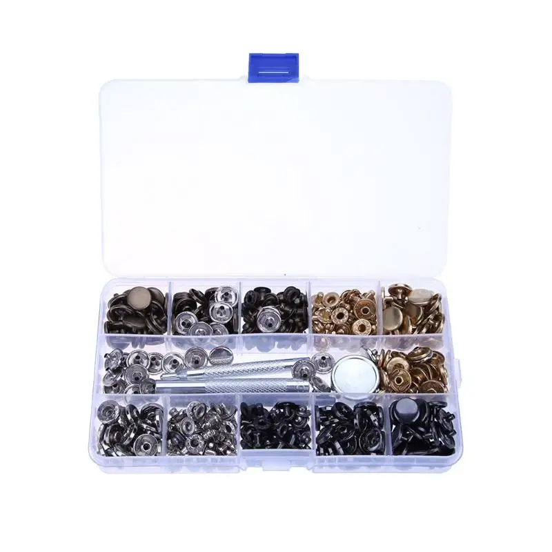 100 Set Assortment Metal General Tools & Instruments DIY Sewing Prong Snap Buttons Poppers + Press Plier Rod Rubber Ring 4 color
100 Set Assortment Metal General Tools & Instruments DIY Sewing Prong Snap Buttons Poppers + Press Plier Rod Rubber Ring 4 color