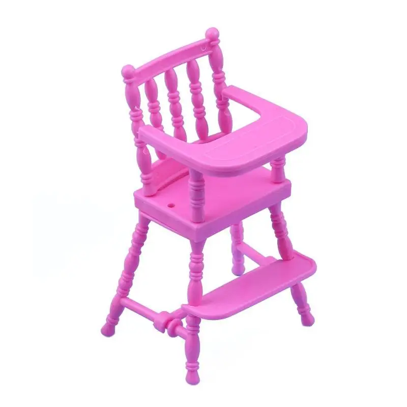 Детский розовый детский высокий стул Барби кукольный домик для маленьких