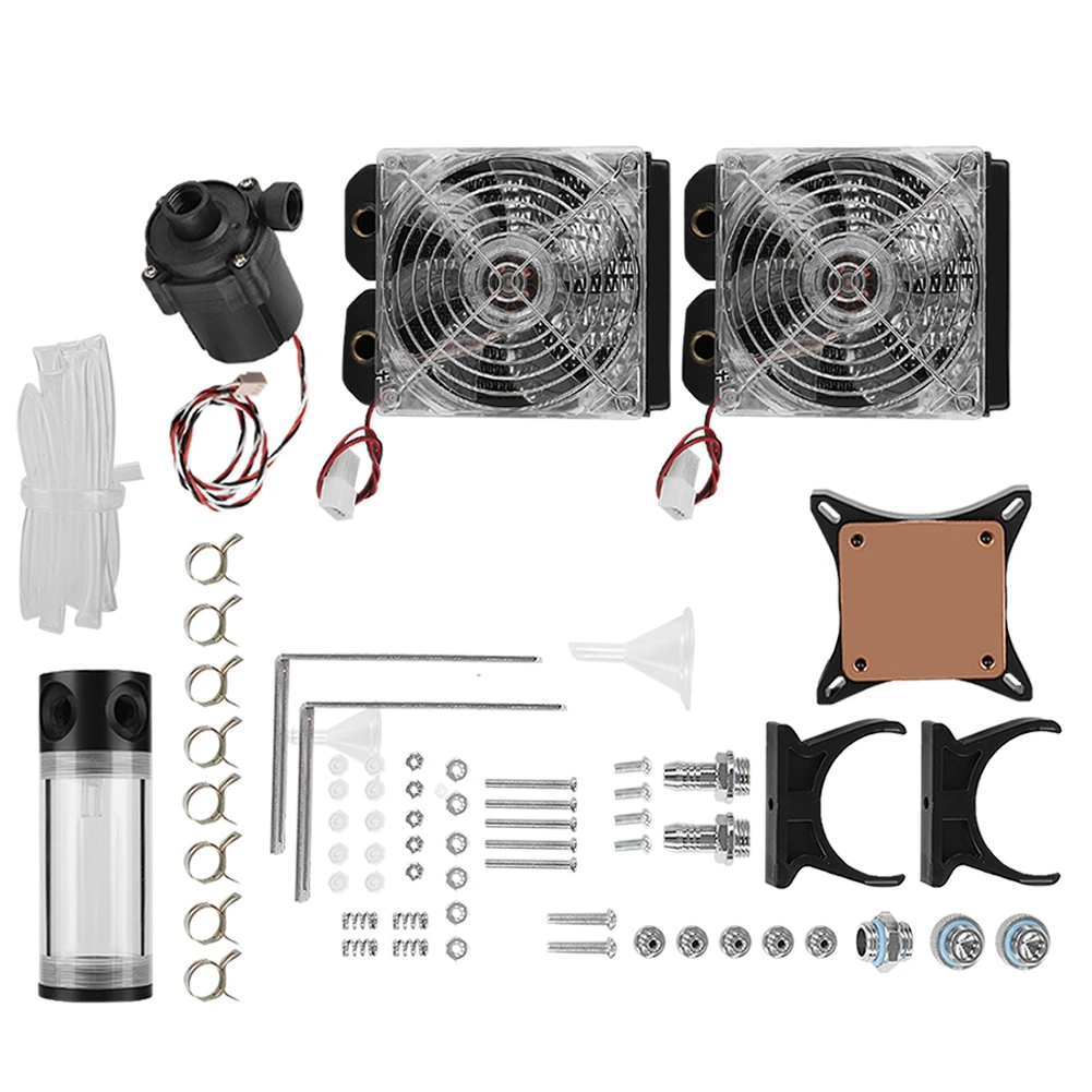 DIY Desktop PC Water Cooling Kit 120mm Radiator Water Pump Tank Cooling Set for DIY Fans
DIY Desktop PC Water Cooling Kit 120mm Radiator Water Pump Tank Cooling Set for DIY Fans