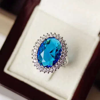 Fashion Big Oval Sea-blue stone Rings Light blue Cubic Zirconia Party Jewelry For Women Decorate anillos mujer costume ball
Fashion Big Oval Sea-blue stone Rings Light blue Cubic Zirconia Party Jewelry For Women Decorate anillos mujer costume ball