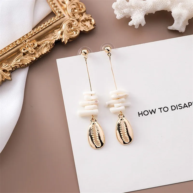 Korean Fashion Shell Metal Conch Pendant Long Eearrings Brincos Boucle D'oreille For Women 2019 Party Holiday Jewelry New
Korean Fashion Shell Metal Conch Pendant Long Eearrings Brincos Boucle D'oreille For Women 2019 Party Holiday Jewelry New
