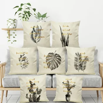 Tropical Plant Linen Cushions 45*45 Gold Letters Printed Cushion Cover Pillow Decorative Nordic Pillowcase for Living Room 40586
Tropical Plant Linen Cushions 45*45 Gold Letters Printed Cushion Cover Pillow Decorative Nordic Pillowcase for Living Room 40586