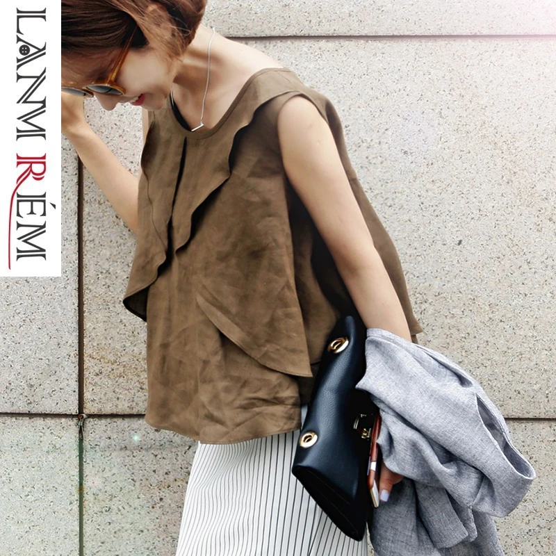 LANMREM Spring Summer Ruffled Sleeveless Outer Wear Suspenders T-shirt Linen Bottoming Tops Women Loose Double Clothing YG460
LANMREM Spring Summer Ruffled Sleeveless Outer Wear Suspenders T-shirt Linen Bottoming Tops Women Loose Double Clothing YG460