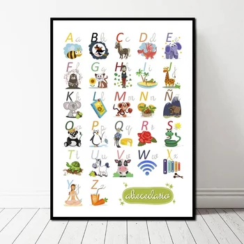 ABC Kids Education English Language Alphabet Animal Poster Art Canvas Poster Wall Pictures for Living Room No Frame
ABC Kids Education English Language Alphabet Animal Poster Art Canvas Poster Wall Pictures for Living Room No Frame