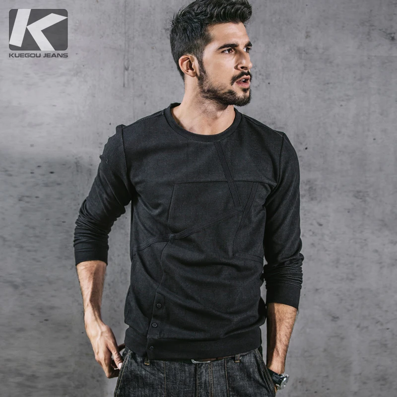 KUEGOU New Autumn Mens Casual Sweatshirts Patchwork Black Color Brand Clothing For Man's Slim Pullovers Male Wear Tracksuit 3710
KUEGOU New Autumn Mens Casual Sweatshirts Patchwork Black Color Brand Clothing For Man's Slim Pullovers Male Wear Tracksuit 3710