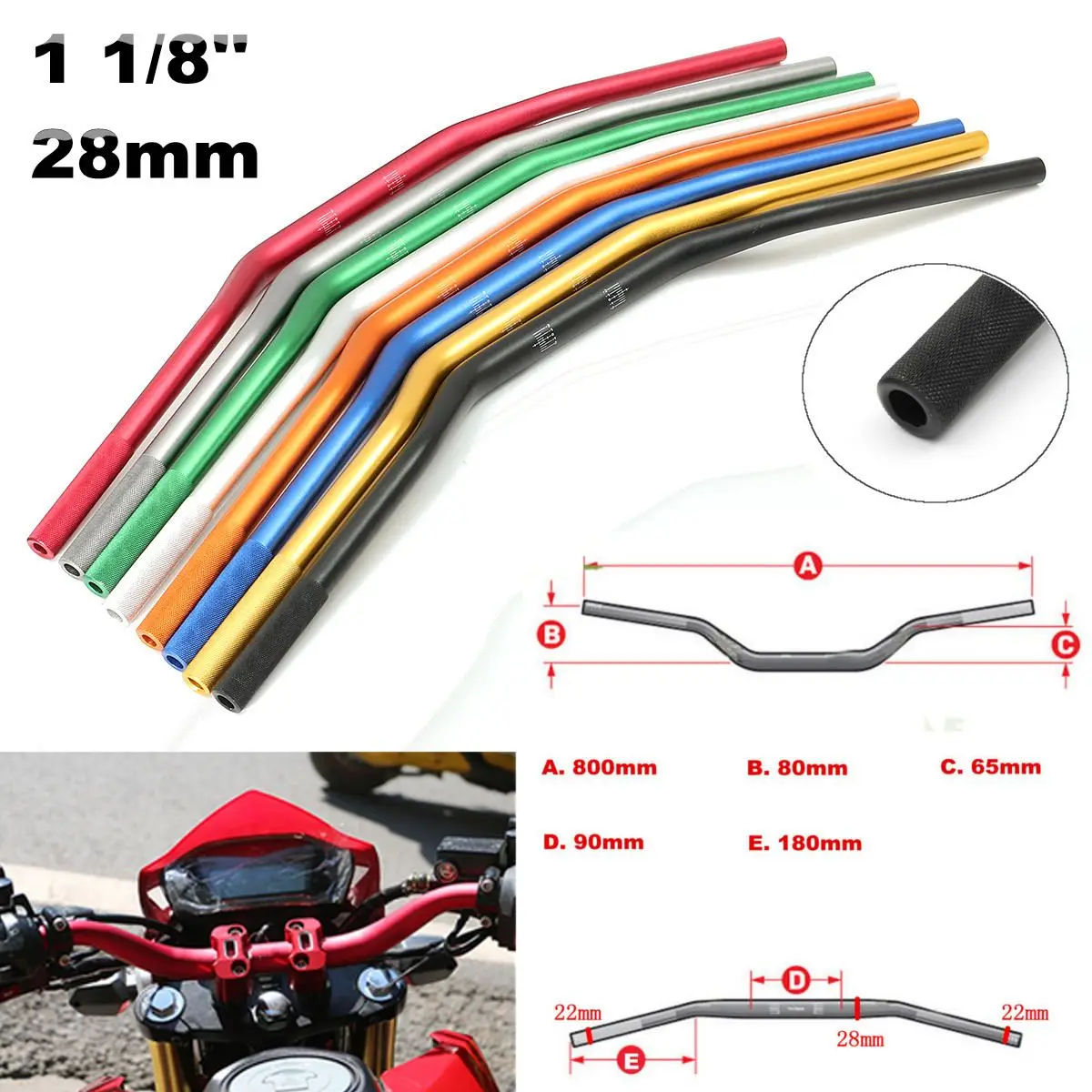22mm 7/8 - 28mm 1 1/8 Universal Motorcycle Handlebar Handle Tubes Lever Fat Bars Dirt Pit Bike ATV Quad
22mm 7/8 - 28mm 1 1/8 Universal Motorcycle Handlebar Handle Tubes Lever Fat Bars Dirt Pit Bike ATV Quad
