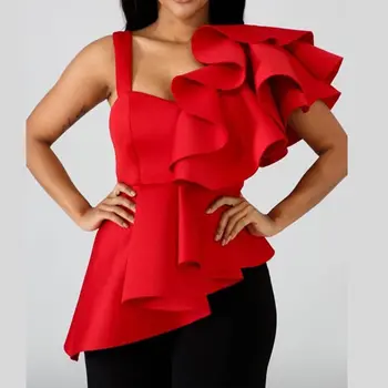 Women Ruffle Long Blouse Sexy Elegant Stylish 2019 New Arrival Red Party Club Summer Tops Asymmetric Hem Slim Ladies Blouses
Women Ruffle Long Blouse Sexy Elegant Stylish 2019 New Arrival Red Party Club Summer Tops Asymmetric Hem Slim Ladies Blouses