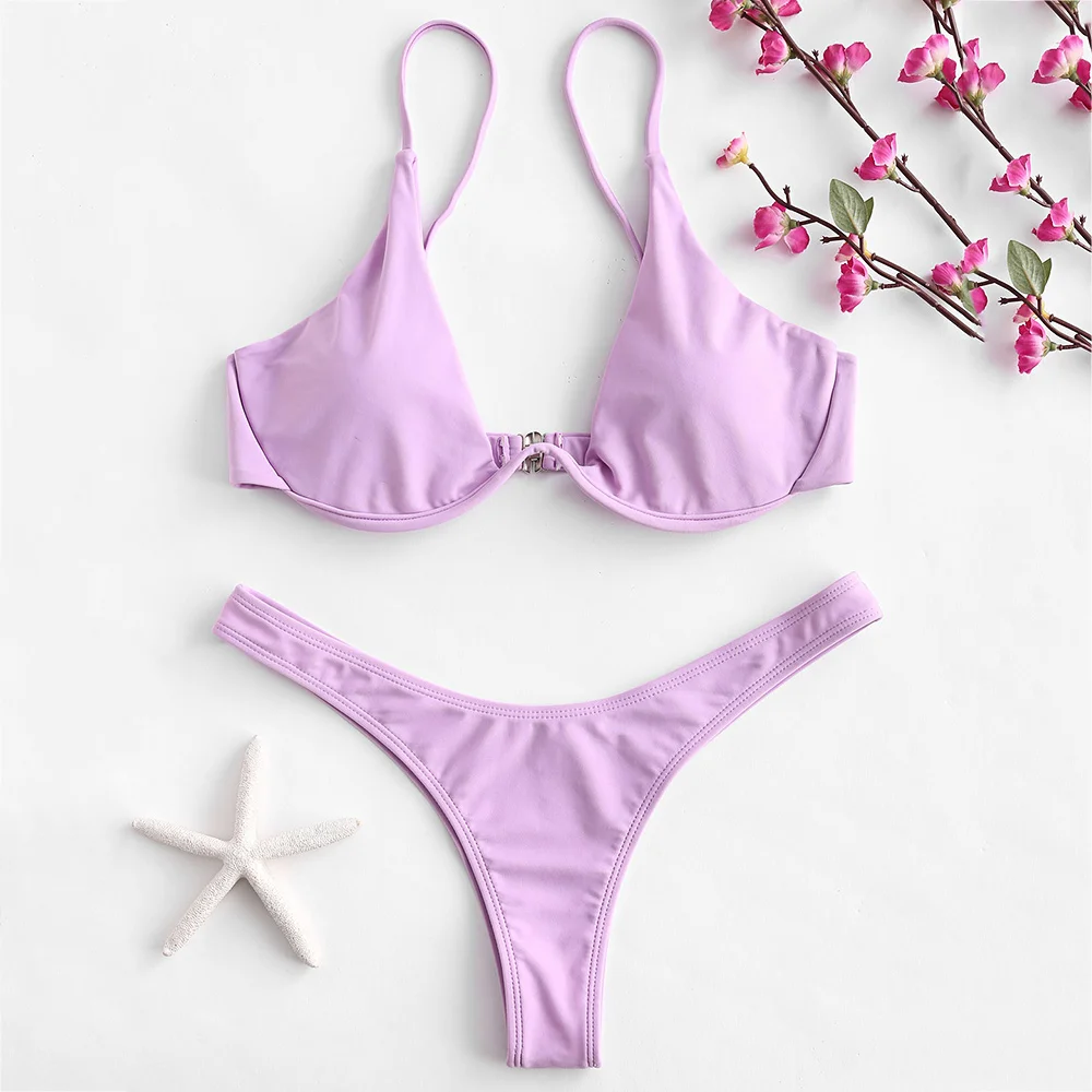 Sexy Spaghetti Strap Backless Padded Underwire Solid Color Low Waist Women Bikini Set Swimsuit Swimwear
Sexy Spaghetti Strap Backless Padded Underwire Solid Color Low Waist Women Bikini Set Swimsuit Swimwear