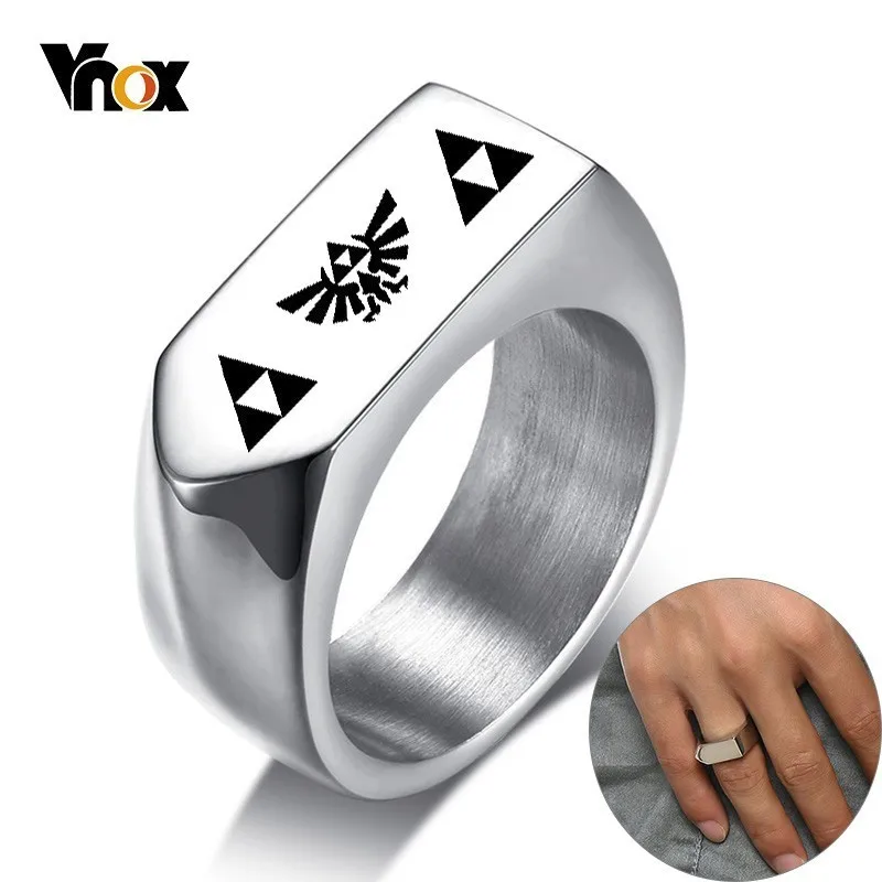 Vnox Personalized Stainless Steel Flat Top Ring Legand of Zelda Mens Ring Game Lover Jewelry Custom Gift
Vnox Personalized Stainless Steel Flat Top Ring Legand of Zelda Mens Ring Game Lover Jewelry Custom Gift