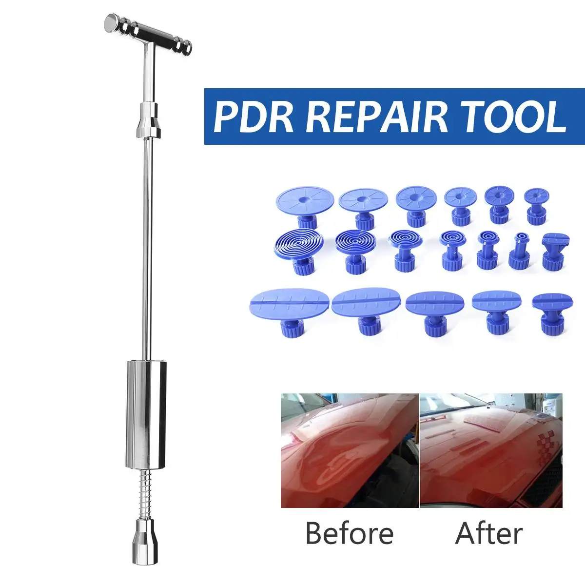 Tool Dent Removal Repair Car Body Paintless Dent Kit Metal T-Bar Puller Slide Hammer Aluminum Suction Cups Hand Tools Kit
Tool Dent Removal Repair Car Body Paintless Dent Kit Metal T-Bar Puller Slide Hammer Aluminum Suction Cups Hand Tools Kit