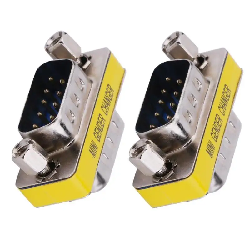 

2Pcs DB9 Adapter Gender Changer Serial RS232 Coupler Straight Converter DB9 Male to Female / Male M/F F/F M/M Connector