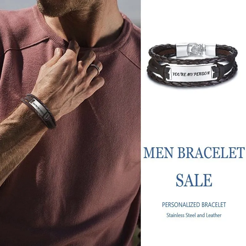 Personalized Custom Men's Tri Layer Leather Bracelet with ID Tag Inspiration Engraving Gift for Him Brackelts Brazalet
Personalized Custom Men's Tri Layer Leather Bracelet with ID Tag Inspiration Engraving Gift for Him Brackelts Brazalet