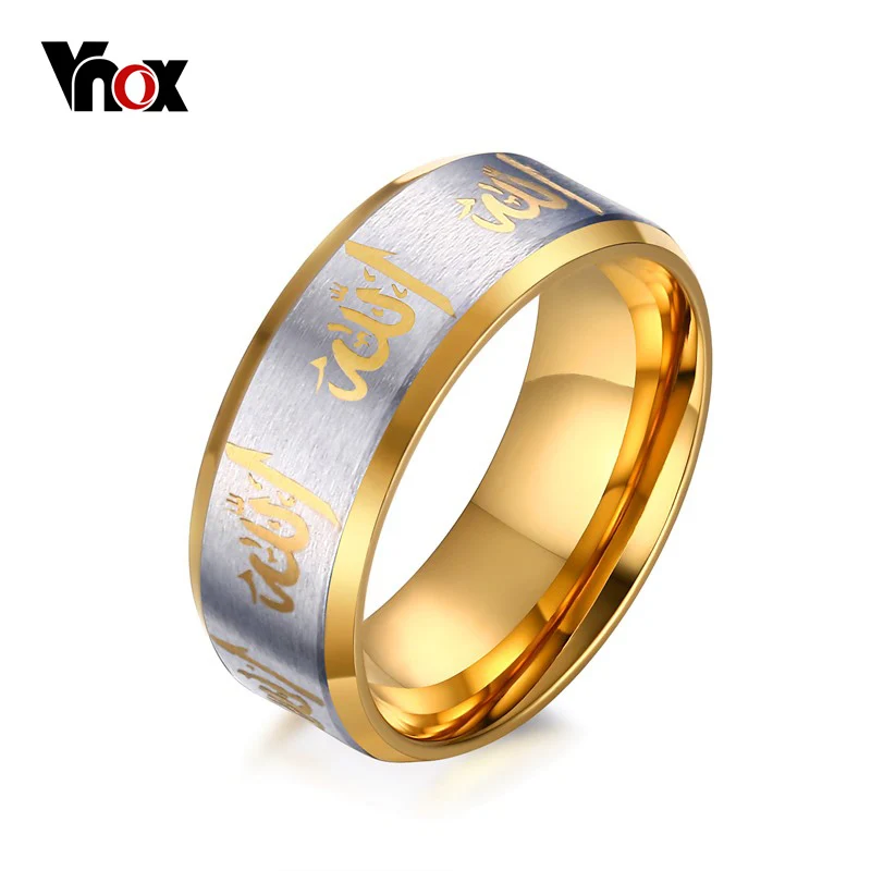 Vnox Allah Prayer Rings Men Jewelry Black Gold-color Arabic Islamic Muslim Religious Male Ring
Vnox Allah Prayer Rings Men Jewelry Black Gold-color Arabic Islamic Muslim Religious Male Ring
