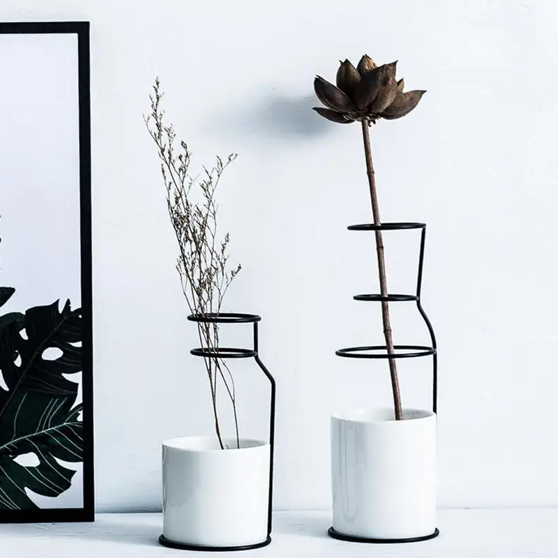 2019 Nordic Simple Style Marble Pattern Table Vase Iron Stand Ceramics Art Flower Pot Home Wedding Living Room Decoration
2019 Nordic Simple Style Marble Pattern Table Vase Iron Stand Ceramics Art Flower Pot Home Wedding Living Room Decoration