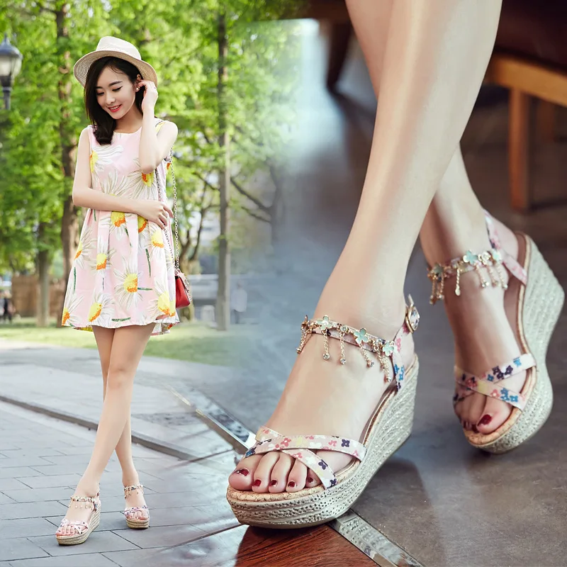 Sandals Woman High Waterproof Platform Rhinestone Muffin Shoes Student Woman Shoes
Sandals Woman High Waterproof Platform Rhinestone Muffin Shoes Student Woman Shoes