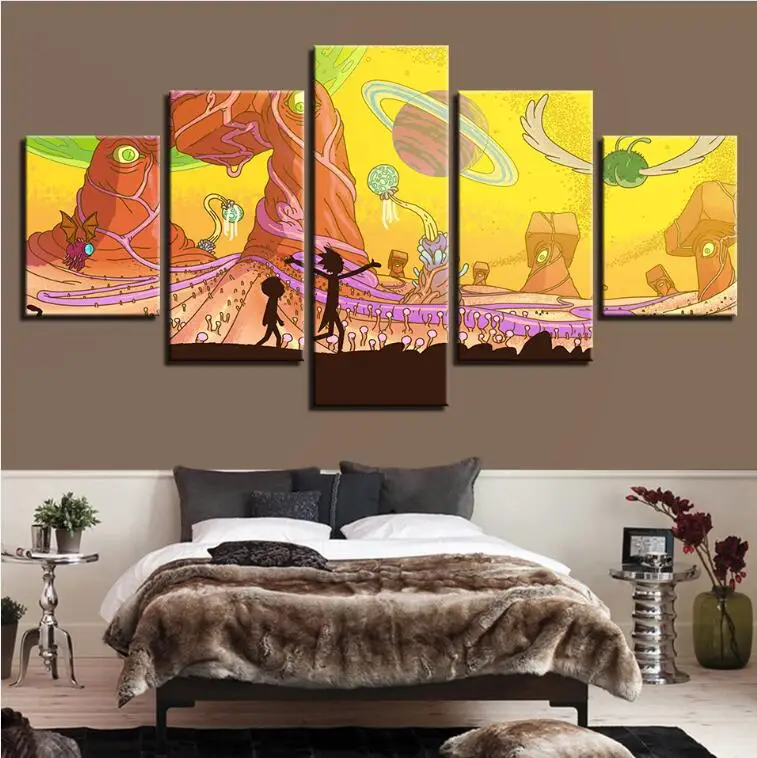 Canvas Modular Decoration HD Wall Posters Picture On Art Home 5 Panel Rick And Morty Living Room Printed Modern Painting Frame
Canvas Modular Decoration HD Wall Posters Picture On Art Home 5 Panel Rick And Morty Living Room Printed Modern Painting Frame